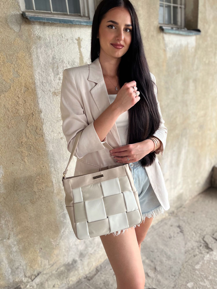Béžová kabelka na rameno GROSSO GS-3787-beige