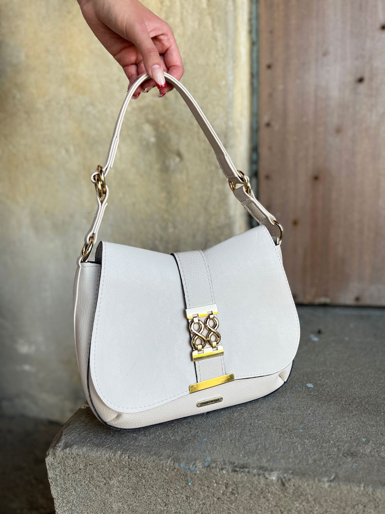 Béžová kabelka na rameno/crossbody Laura Biaggi DX-F299-creamECO
