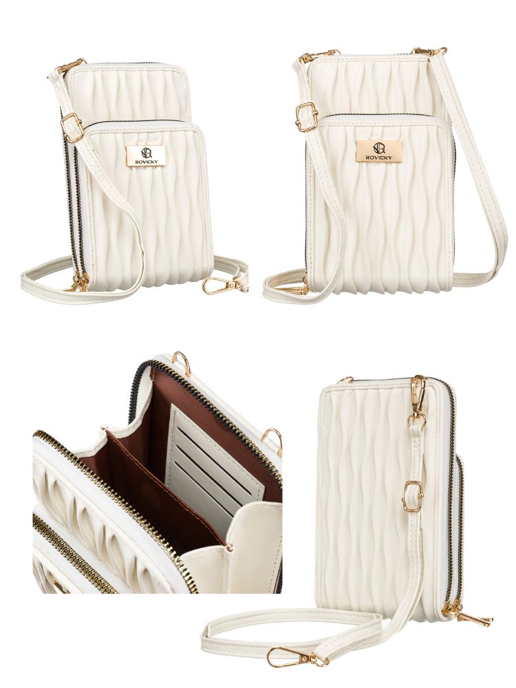 Biela crossbody a peňaženka v jednom