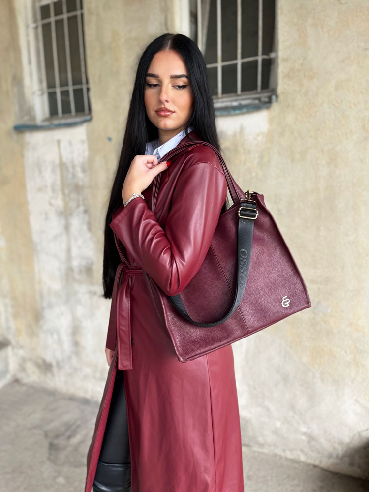 Dámska kabelka na rameno GROSSO bordová