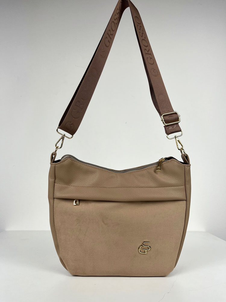 Hnedá crossbody kabelka GROSSO GS-4003-light brown
