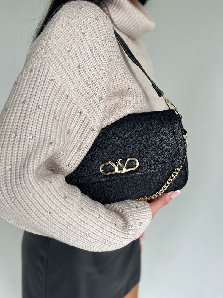 Čierna kabelka na rameno/crossbody TG189-2-black