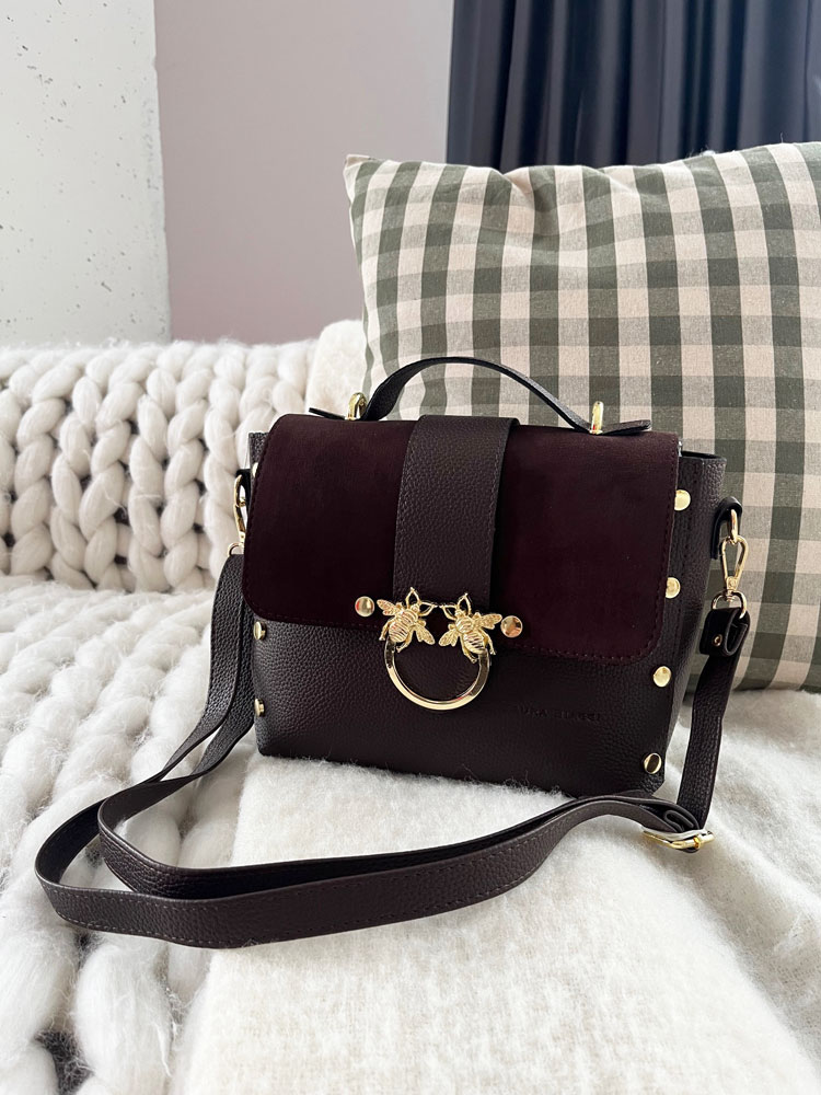 Hnedá crossbody kabelka Laura Biaggi DX-JS104-choco
