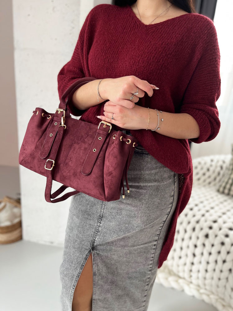 Bordová kabelka do ruky KJ-62080-A-bordo