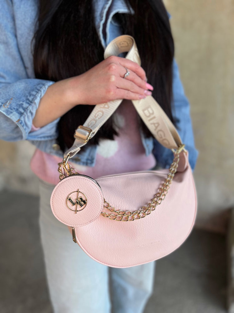 Ružová crossbody kabelka Laura Biaggi DX-JS305-l.pink