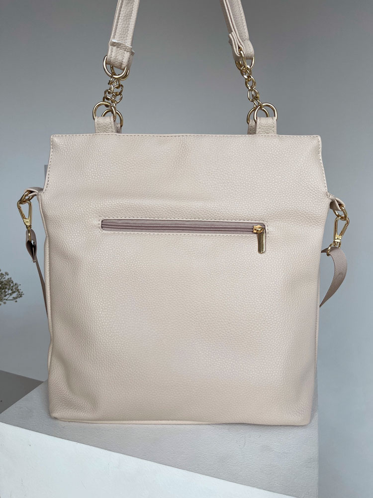 Béžová kabelka na rameno GROSSO GS-3080-beige