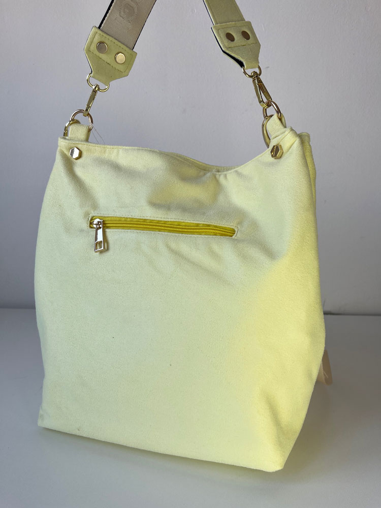 Dámska kabelka na rameno Laura Biaggi žltá semišová