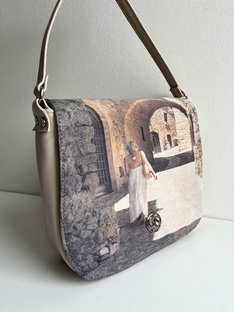 Béžová crossbody kabelka GROSSO GS-3906-beige