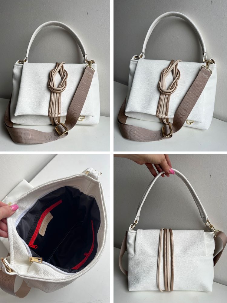 Dámska kabelka na rameno GROSSO biela