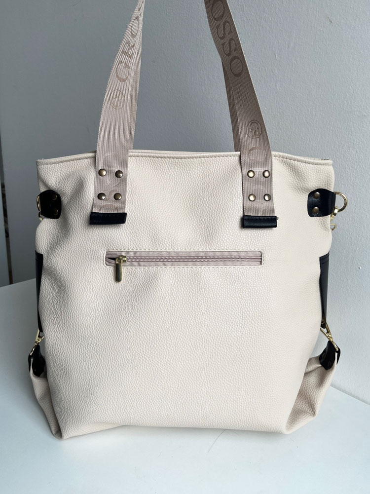 Dámska shopper kabelka na rameno Grosso béžová