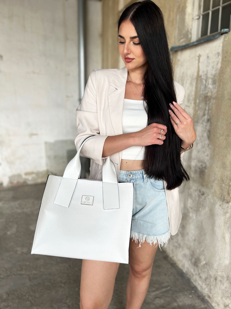 Dámska kabelka 2v1 GROSSO biela