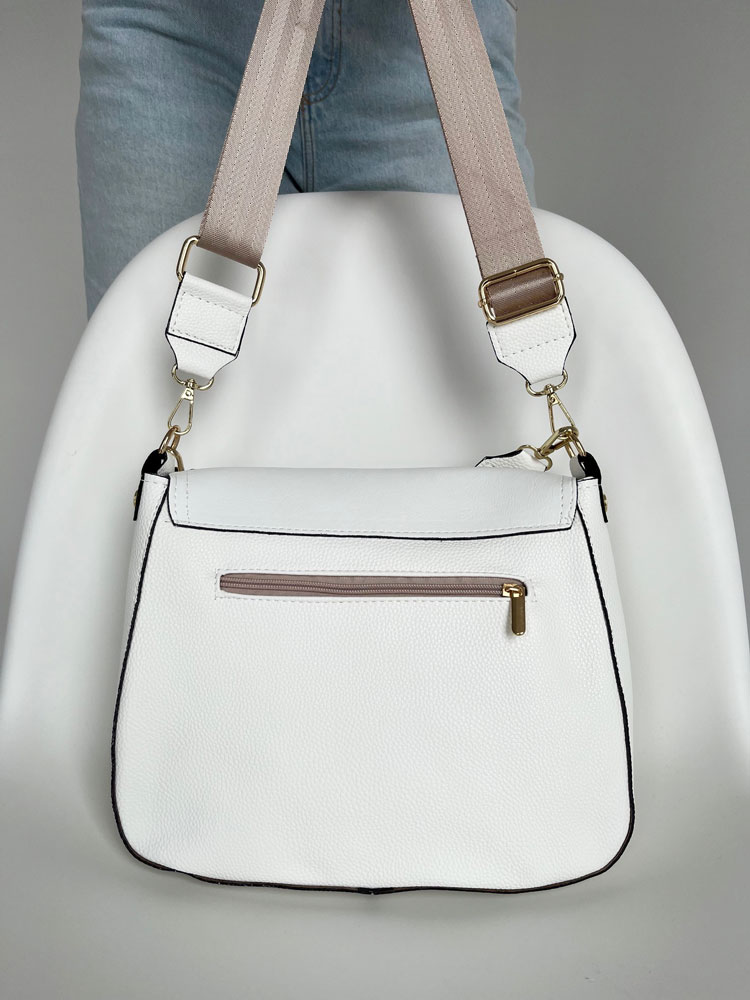 Biela crossbody Laura Biaggi – praktická kabelka na rameno