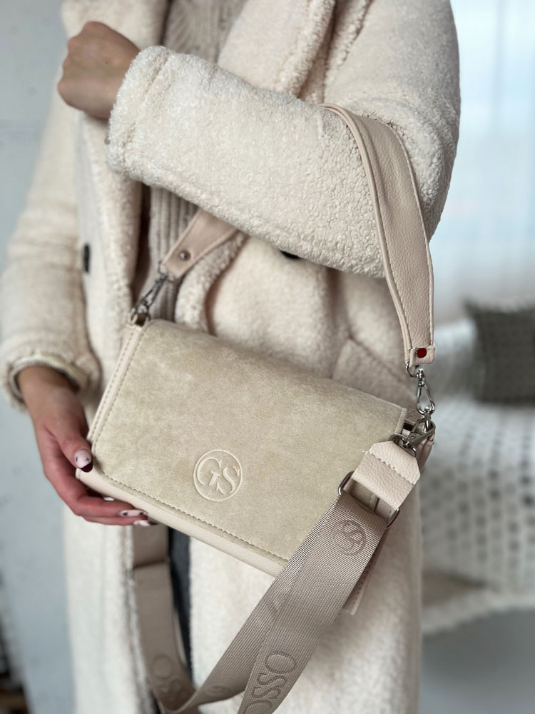 Béžová kabelka na rameno - praktická crossbody alebo listovka