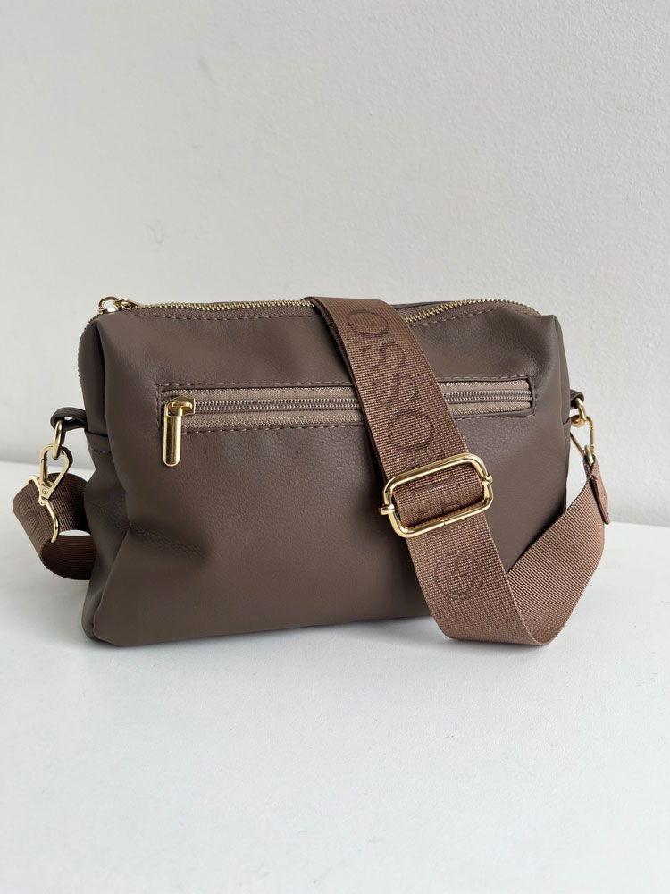 Hnedosivá crossbody kabelka GROSSO - praktická na každý deň