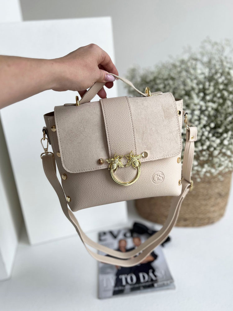 Béžová kabelka GROSSO GS-104-beige