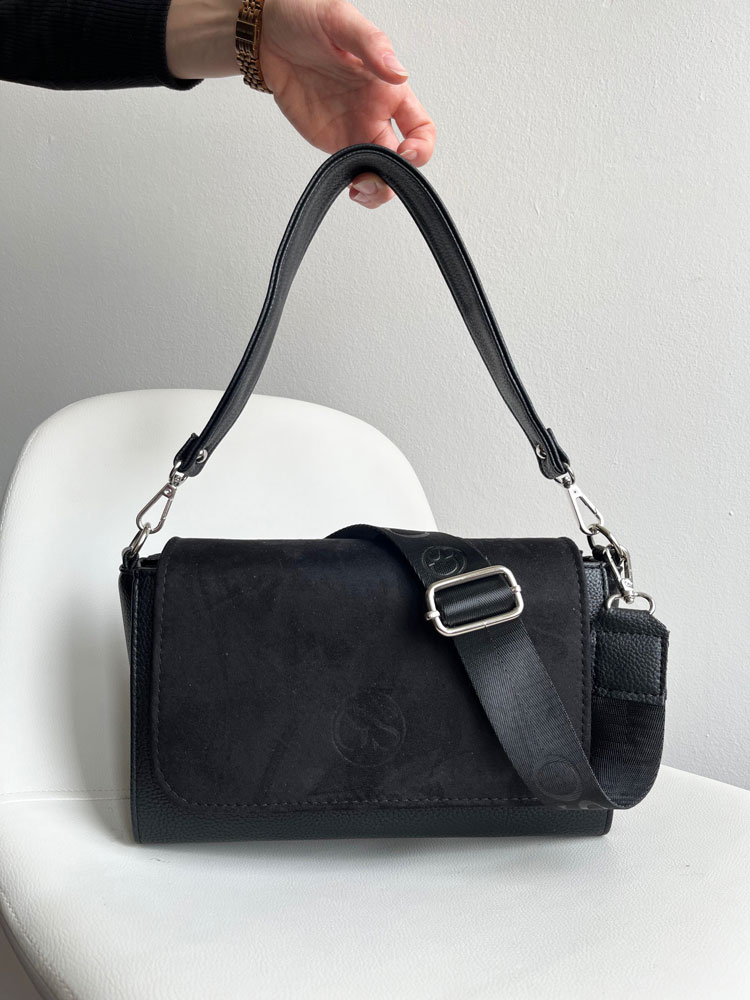 Čierna kabelka na rameno/crossbody GROSSO GS-3144-blackZAM