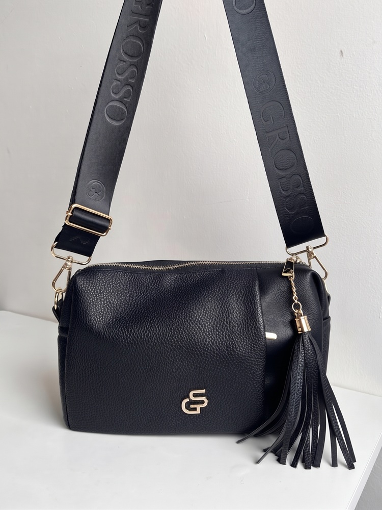 Čierna crossbody kabelka GROSSO - praktická na každý deň