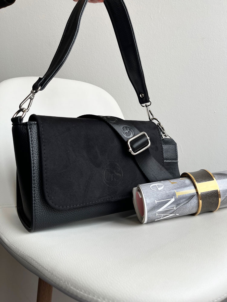 Čierna kabelka na rameno/crossbody GROSSO GS-3144-blackZAM