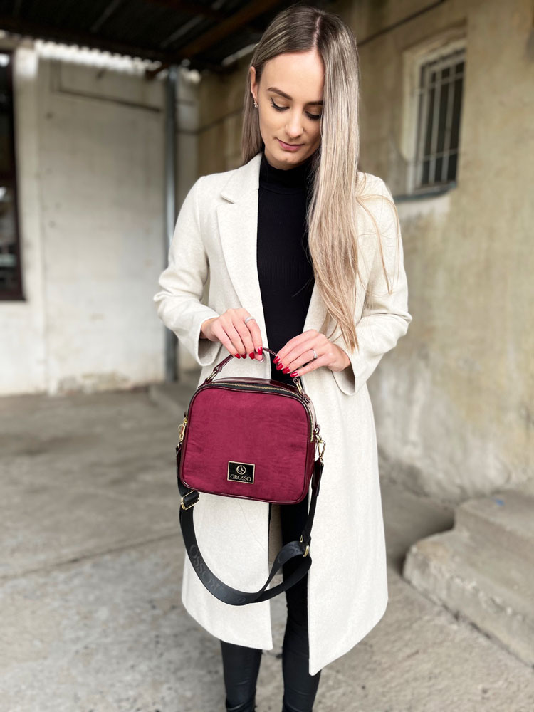 Bordová kabelka do ruky GROSSO GS-JCS0013-bordo