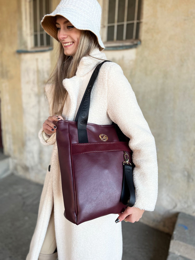 Bordová kabelka na rameno GROSSO GS-116-bordo