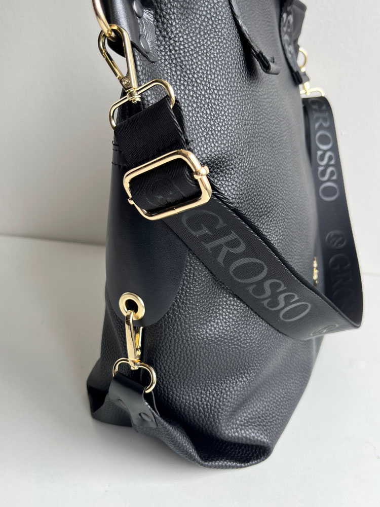 Dámska shopper kabelka na rameno Grosso čierna