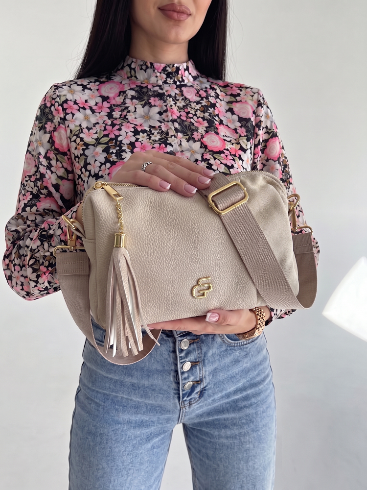 Béžová crossbody kabelka GROSSO - praktická na každý deň