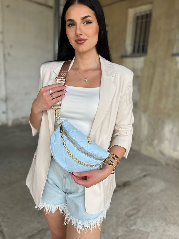 Modrá crossbody kapsička Laura Biaggi DX-JP71-l.blue