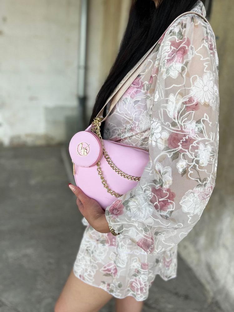 Ružová crossbody kabelka Laura Biaggi DX-JS305-pink