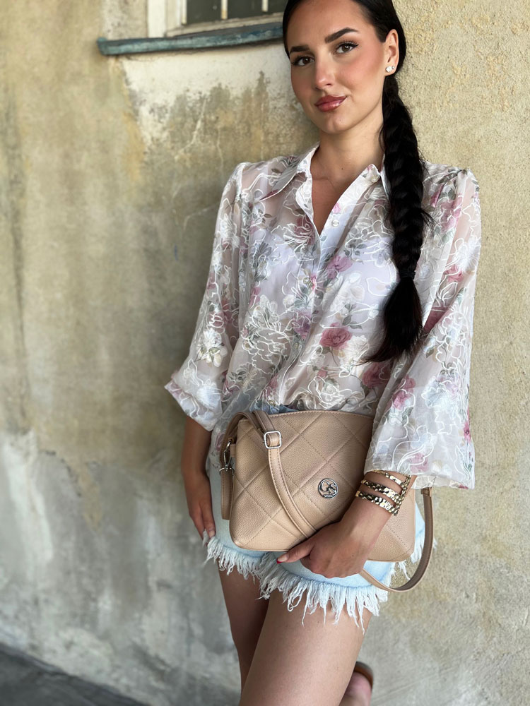 Svetlohnedá dvojpriehradková crossbody kabelka GS-301-light brown