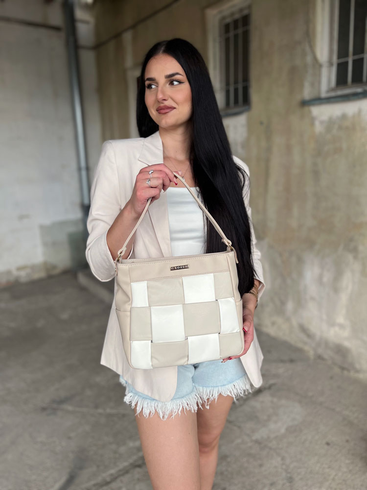 Béžová kabelka na rameno GROSSO GS-3787-beige
