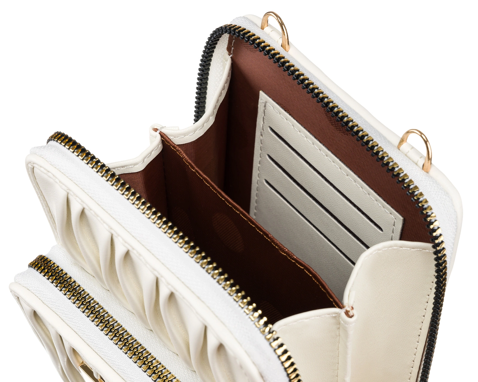Biela crossbody a peňaženka v jednom