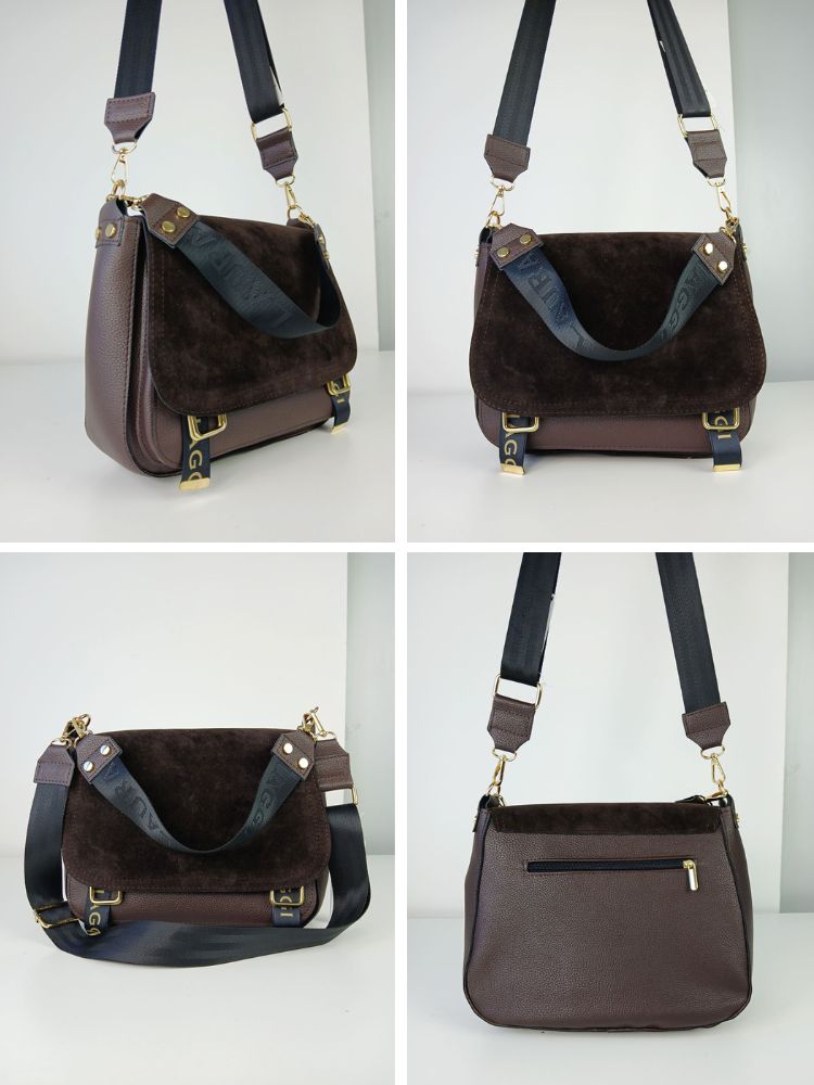 Tmavohnedá crossbody kabelka Laura Biaggi DX-F235-chocoNEW