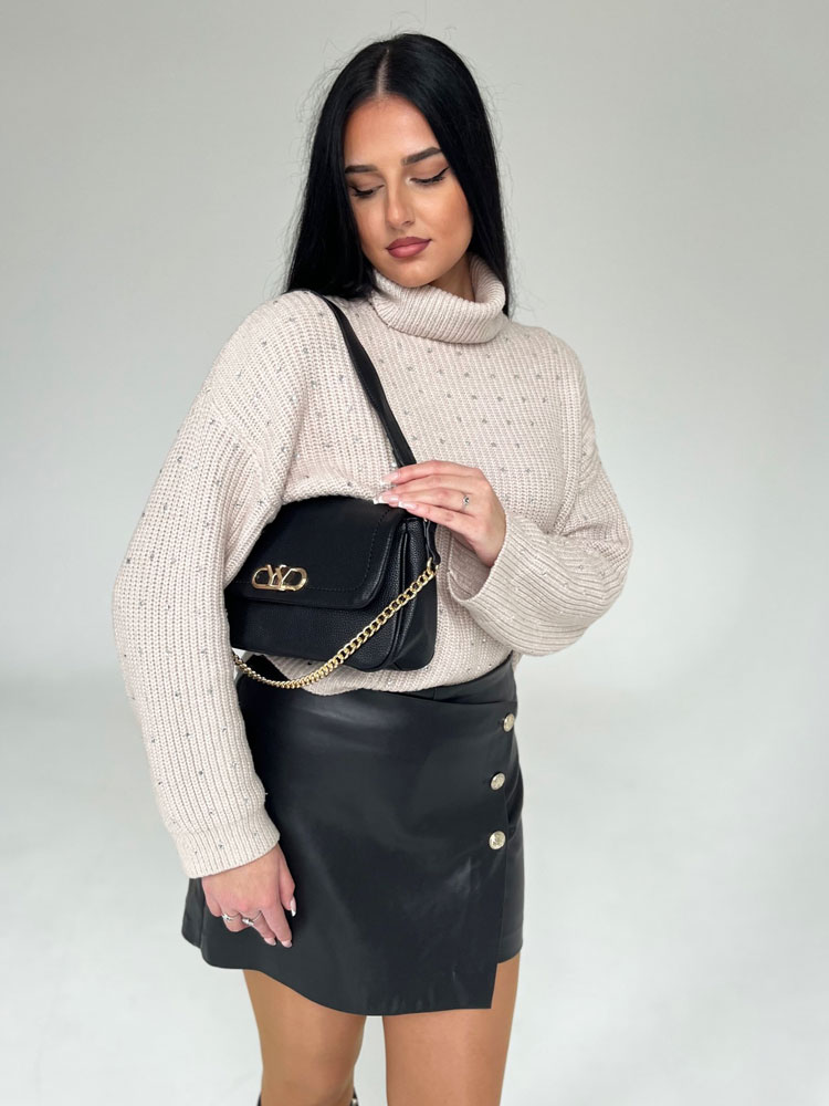 Čierna kabelka na rameno/crossbody TG189-2-black