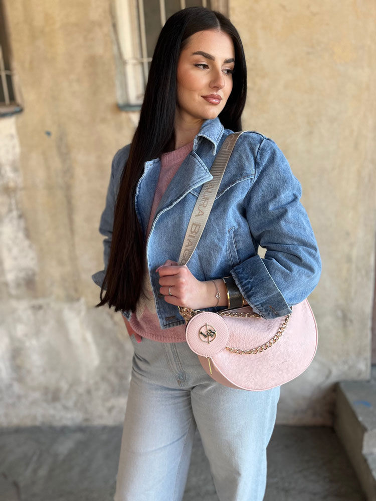 Ružová crossbody kabelka Laura Biaggi DX-JS305-l.pink