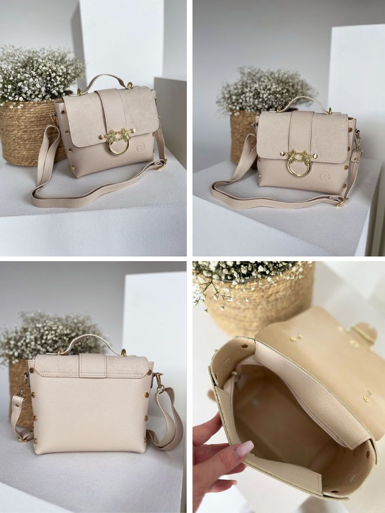 Béžová kabelka GROSSO GS-104-beige