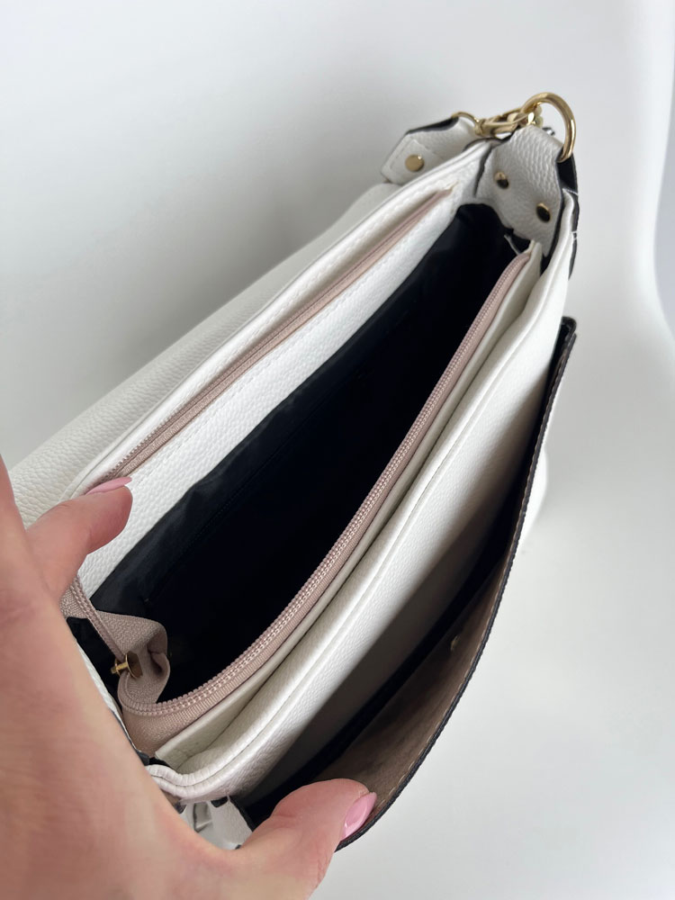 Biela crossbody Laura Biaggi – praktická kabelka na rameno