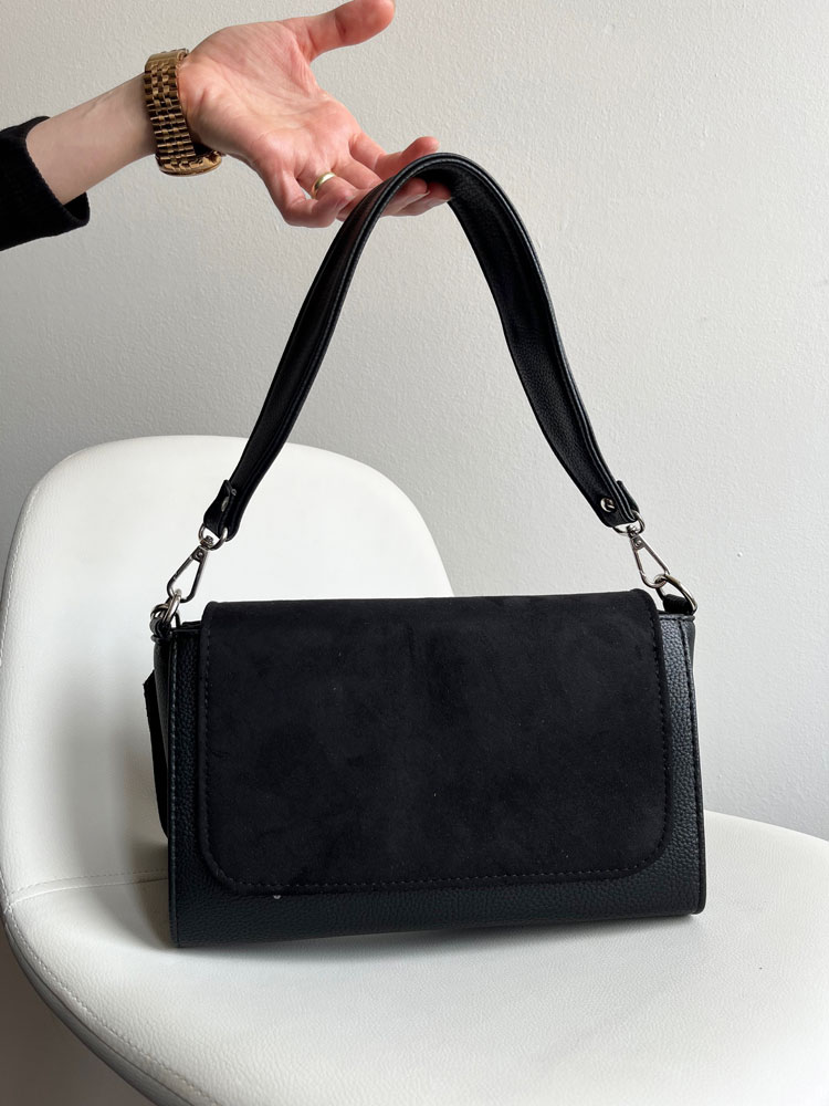 Čierna kabelka na rameno/crossbody GROSSO GS-3144-blackZAM
